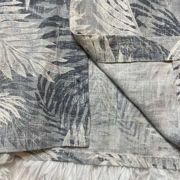 Tasso Elba Silk Linen Shirt Palm Beachy Mens 2XL Tall Blue White Short Sleeve Ha - Picture 7 of 7